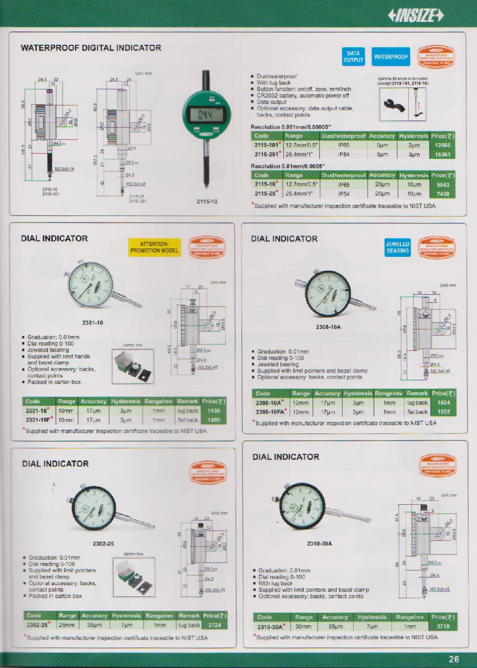 Measuring instrument Dial Indicator Chennai