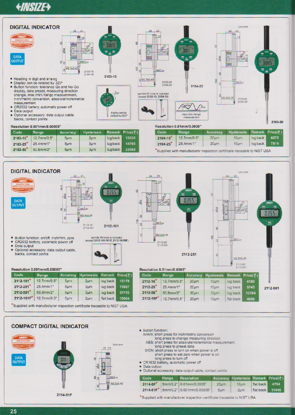 measuring instrument digital indicator chennai